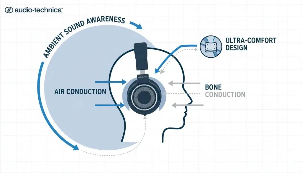 audiotechnica open ear headphones