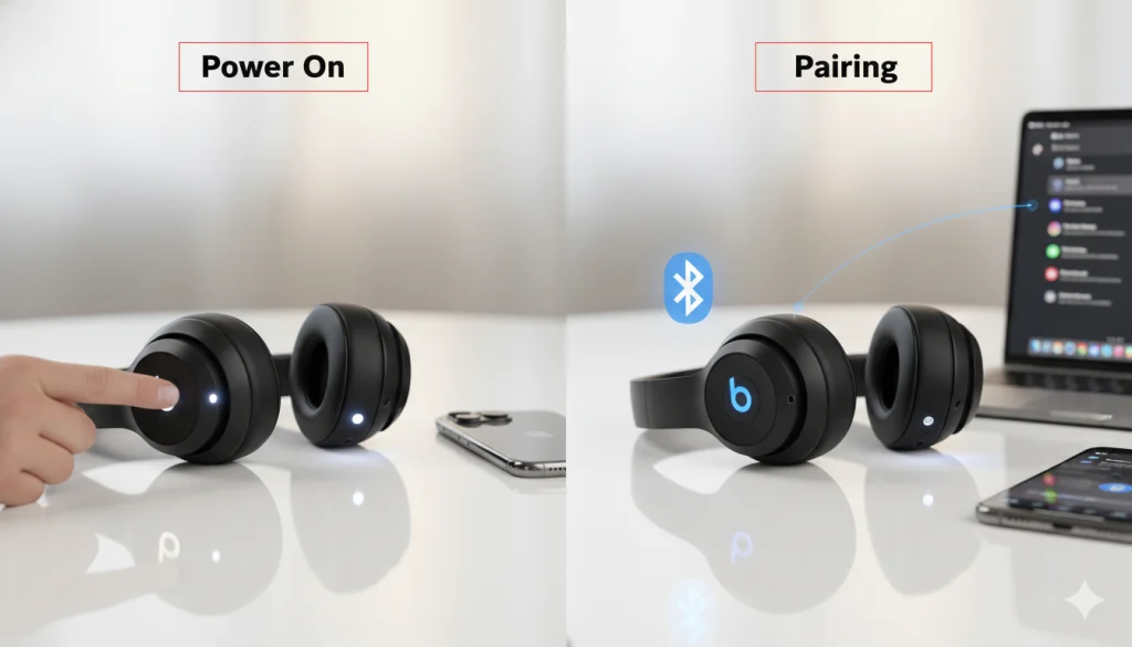 Pairing vs turning on beats headphones
