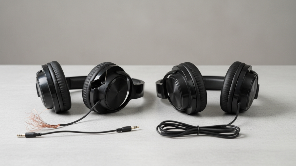 Broken Headphones vs New Headphones Comparison