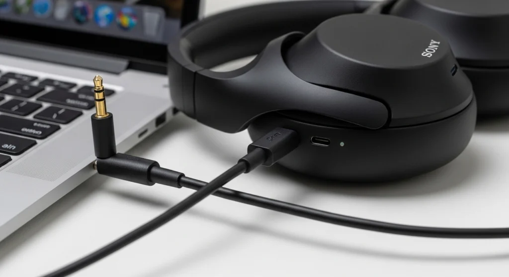 Sony Headphones Wired Connection to Laptop
